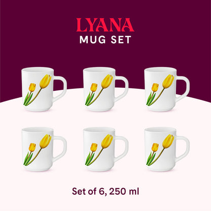 Larah by Borosil Lyana Mug Set, 240ml x 2