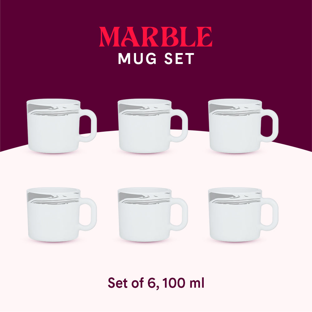 My Borosil Opalware Coffee Mugs & Travel Mugs Larah by Borosil Marble Mug Set