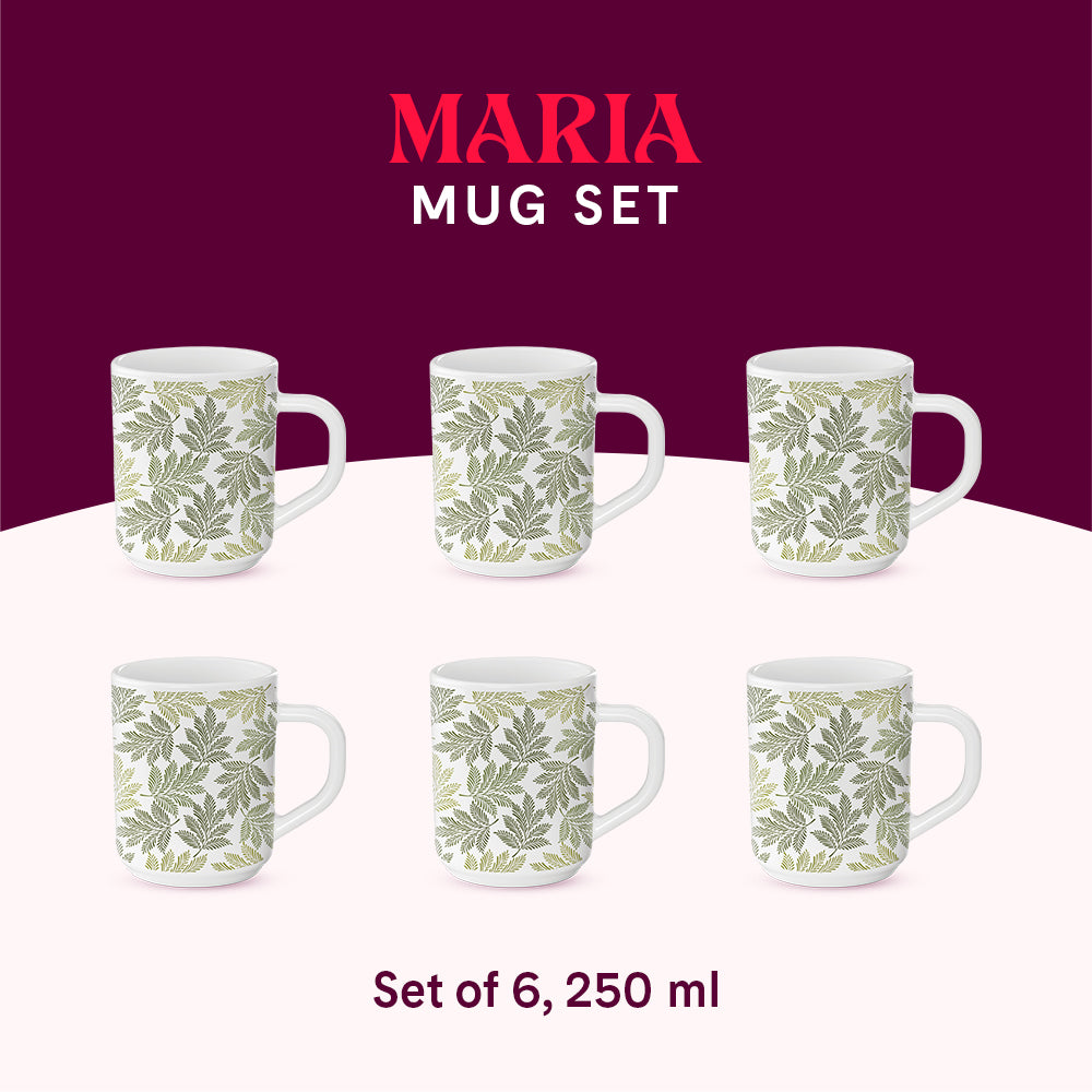 Larah by Borosil Maria Mug Set, 240ml x 2