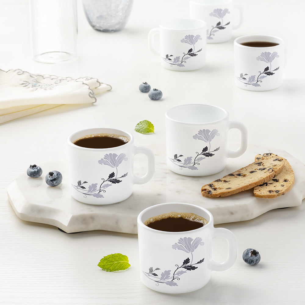 Larah by Borosil Millenia Mug Set, 180ml x 12