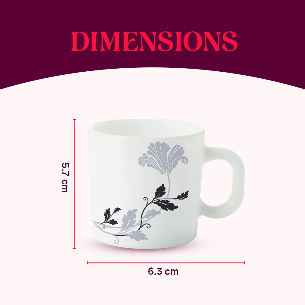 Larah by Borosil Millenia Mug Set, 180ml x 12