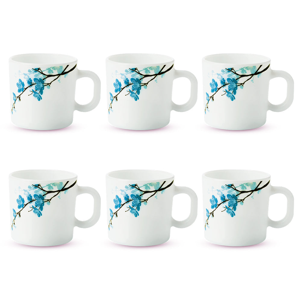 Larah by Borosil Mimosa Mug Set, 180ml x 6