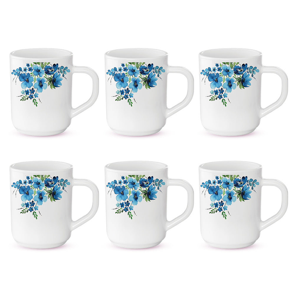 Larah by Borosil Pansy Mug Set, 240ml x 2