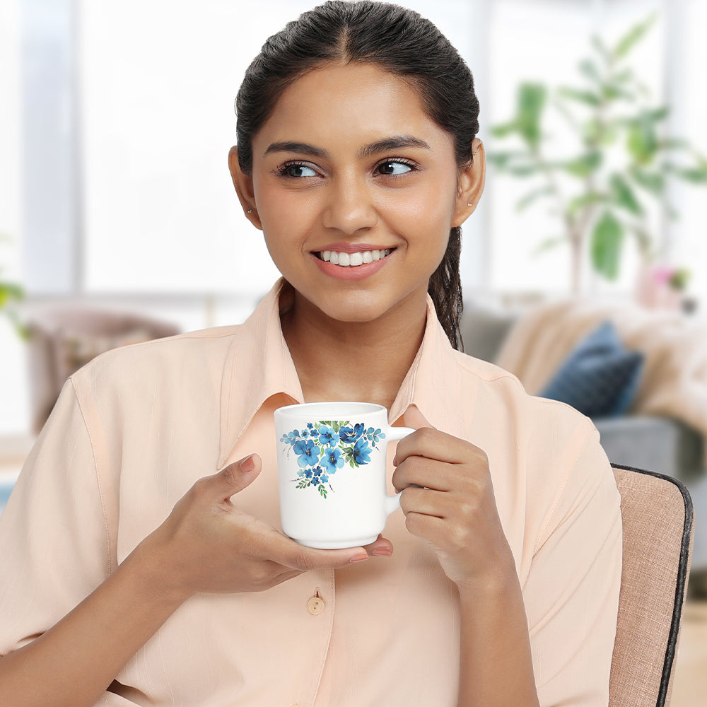 Larah by Borosil Pansy Mug Set, 240ml x 2