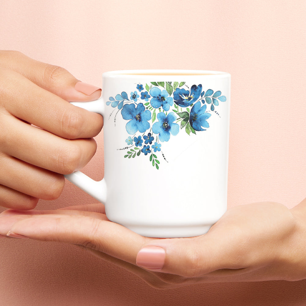 Larah by Borosil Pansy Mug Set, 240ml x 2