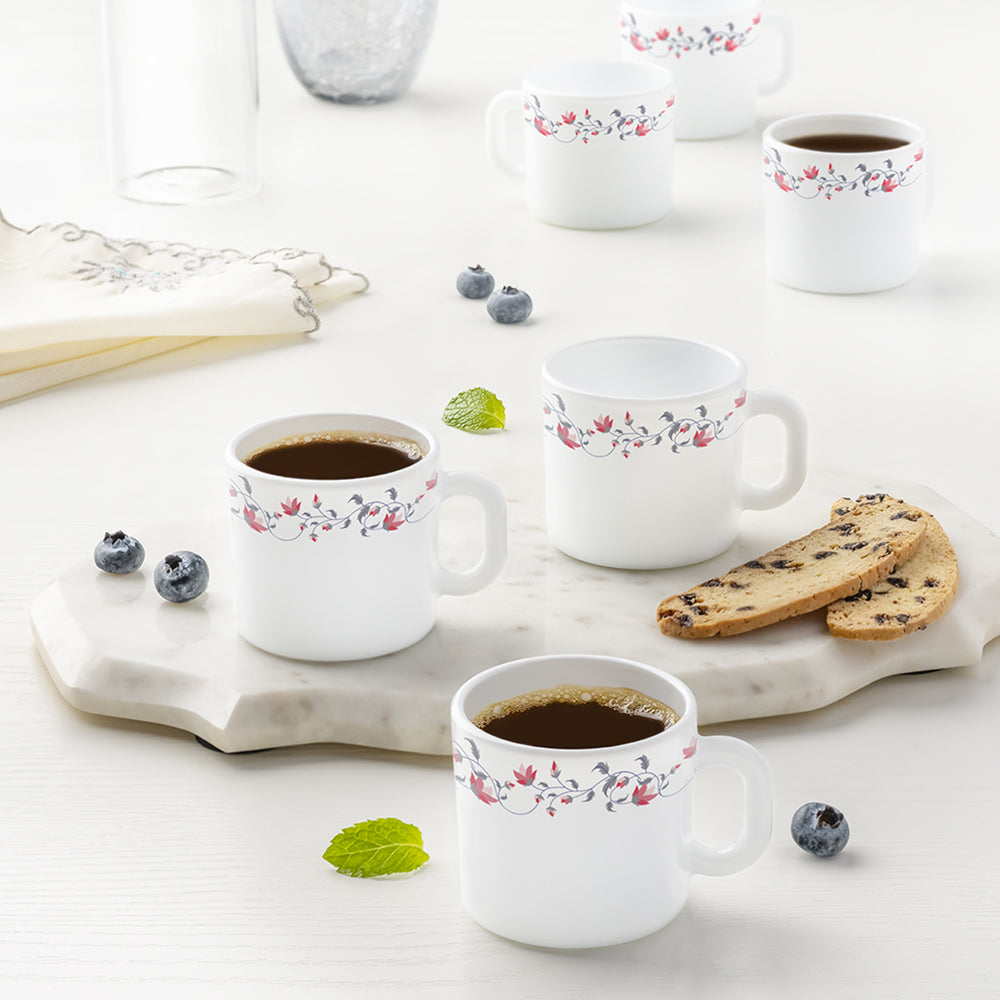 Larah by Borosil Pentas Mug Set, 180ml x 12