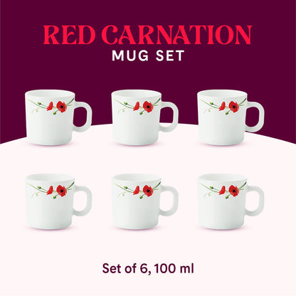 Larah Red Carnation Mug Set