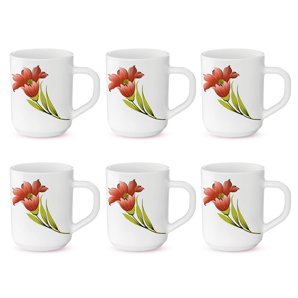 My Borosil Opalware Coffee Mugs & Travel Mugs Larah by Borosil Red Iris Mug Set