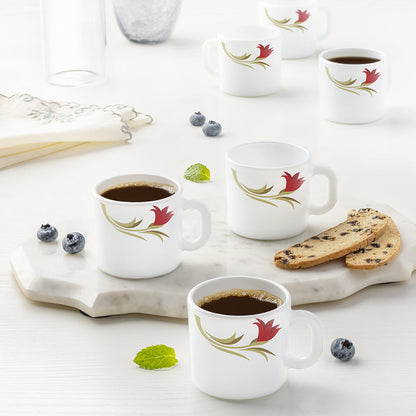 Larah Red Lily Mug Set