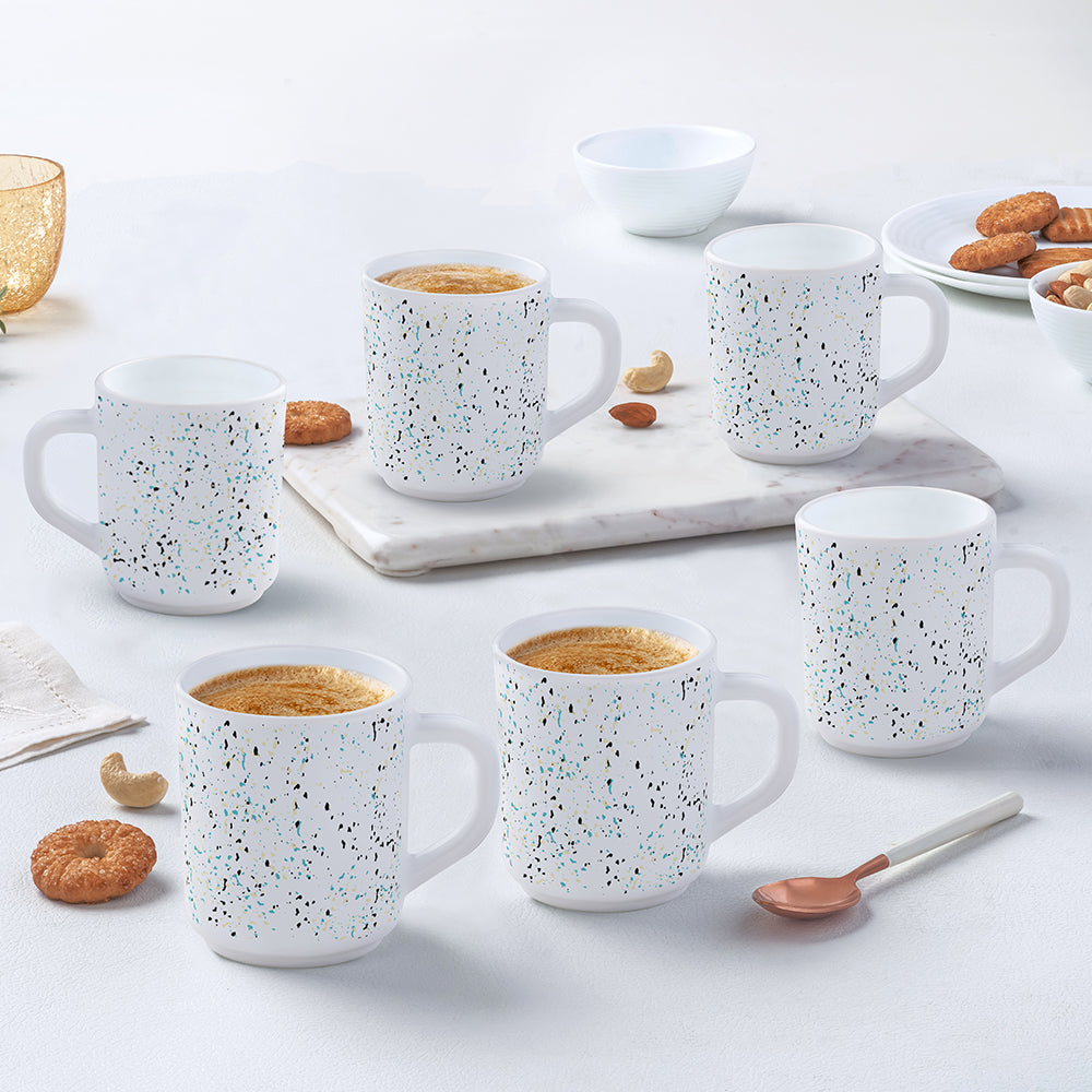 Larah by Borosil Riva Mug Set, 180ml x 6