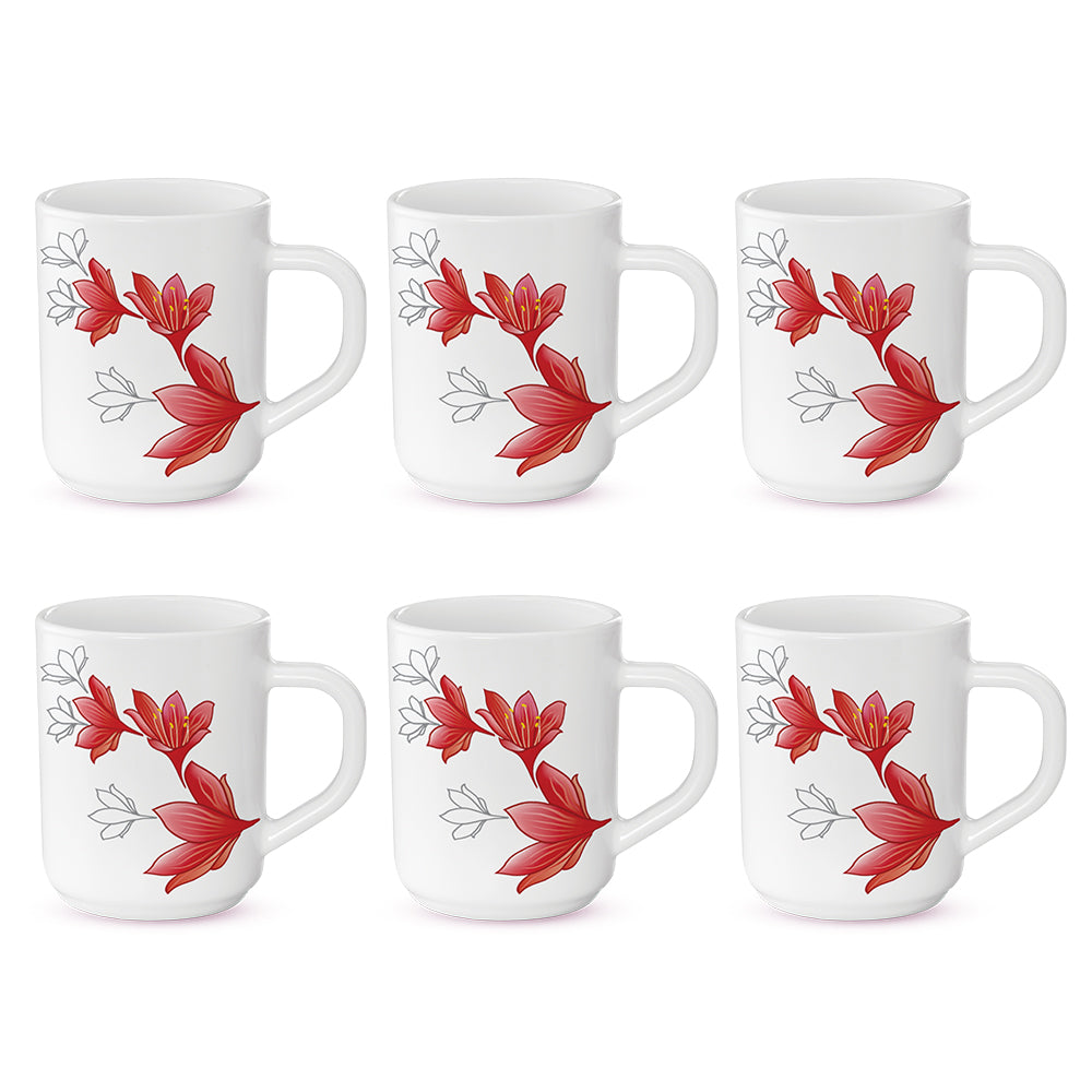 Larah by Borosil Ruby Mug Set, 240ml x 2