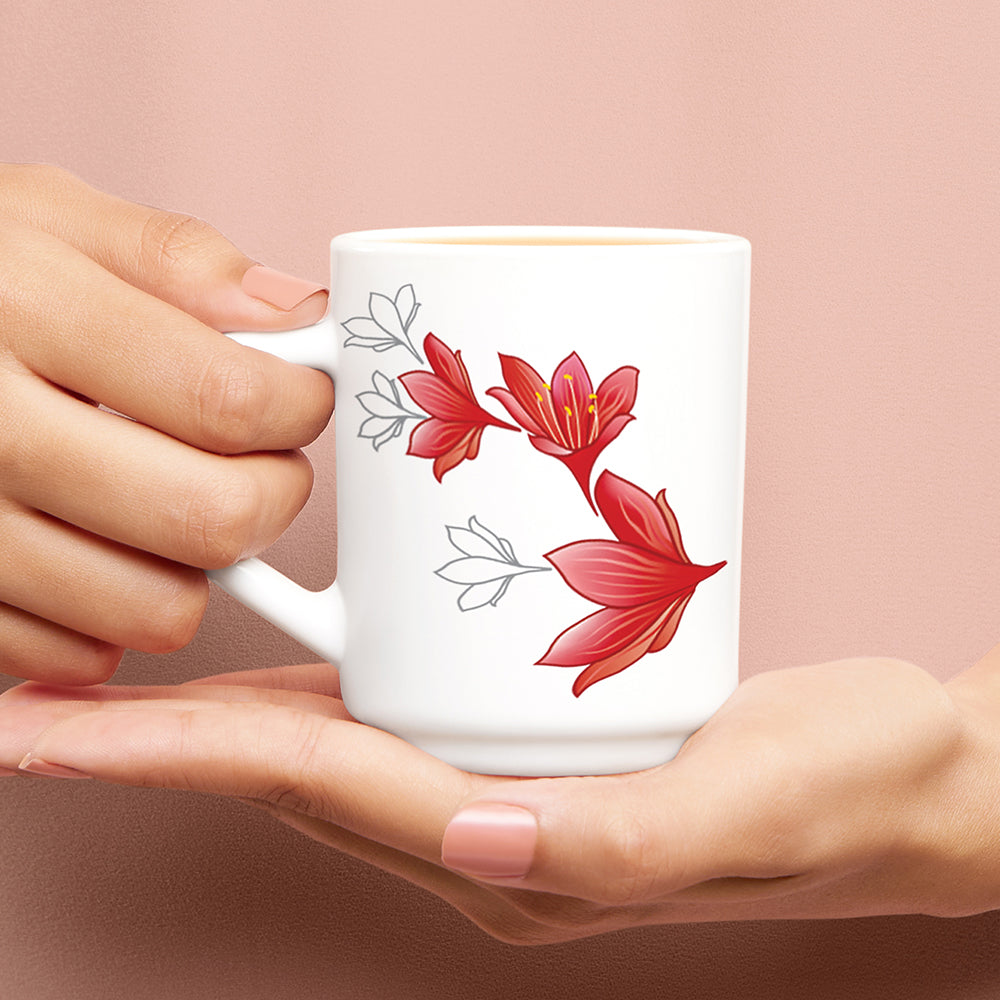 Larah by Borosil Ruby Mug Set, 240ml x 2