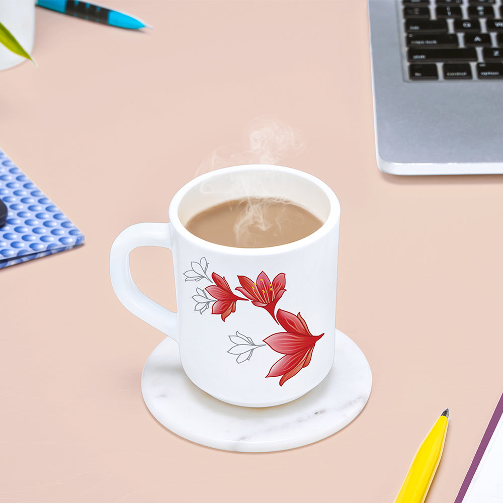 Larah by Borosil Ruby Mug Set, 180ml x 6