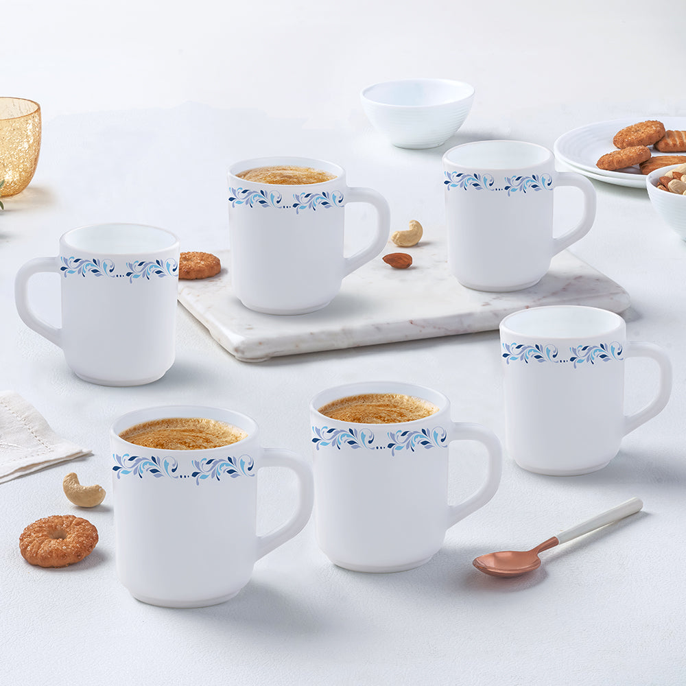 Larah by Borosil Skyleaf Mug Set, 240ml x 2
