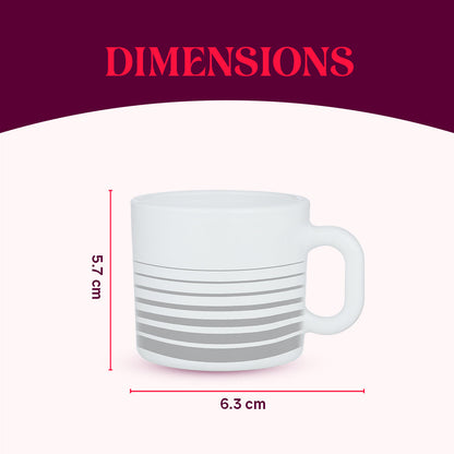 Larah by Borosil Urban Assorted Mug Set, 180ml x 6