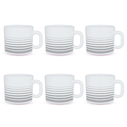 Larah by Borosil Urban Assorted Mug Set, 180ml x 6