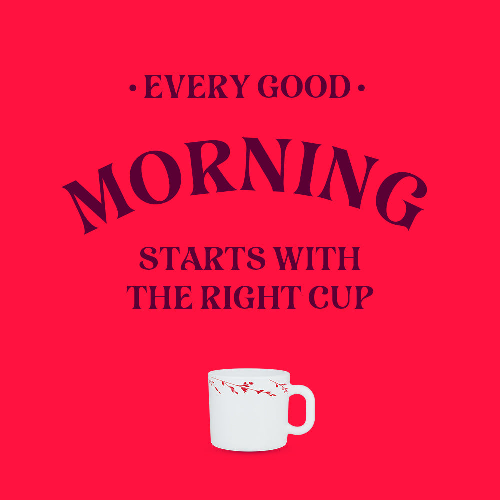 Larah by Borosil Vintage Mug Set, 240ml x 2