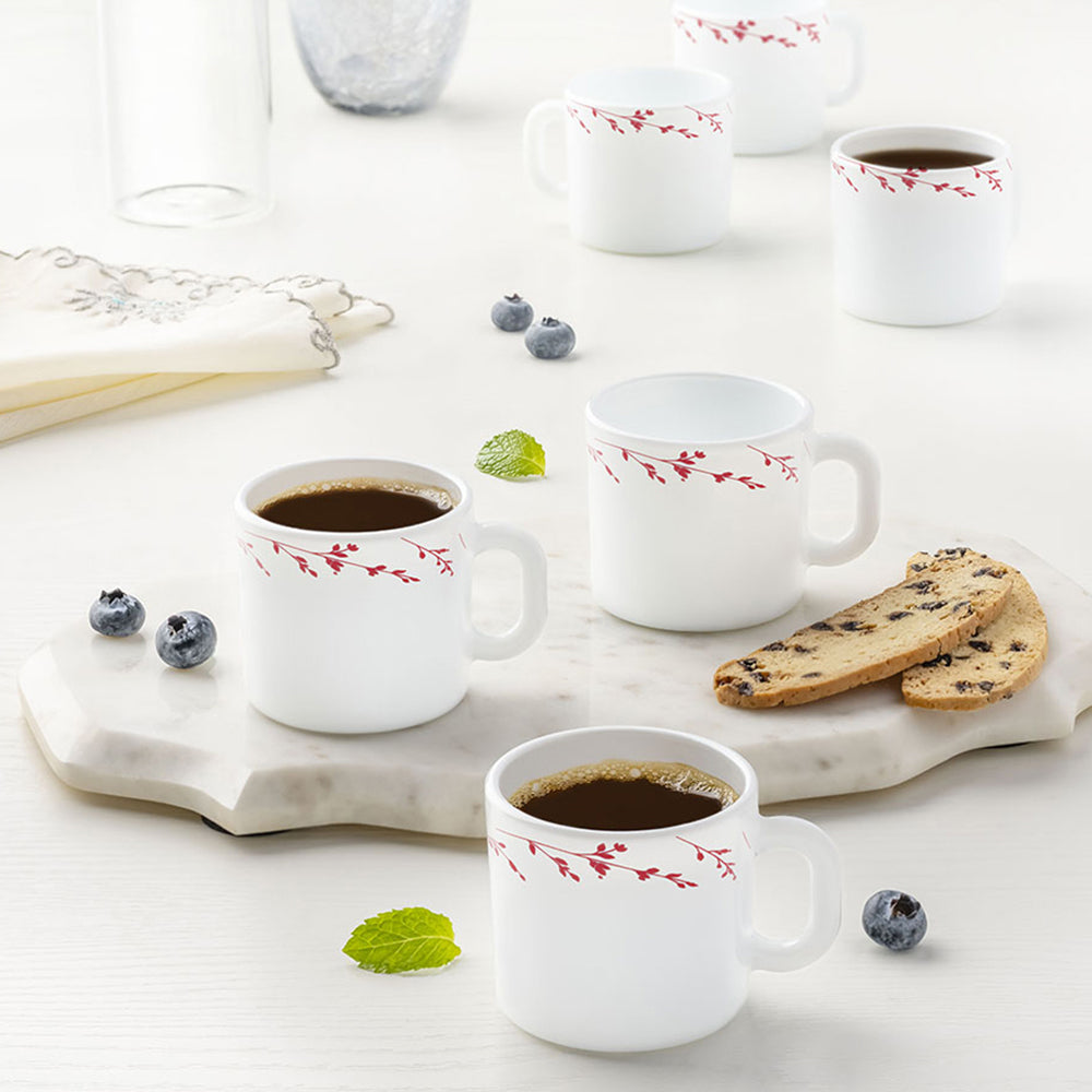 Larah by Borosil Vintage Mug Set, 240ml x 2