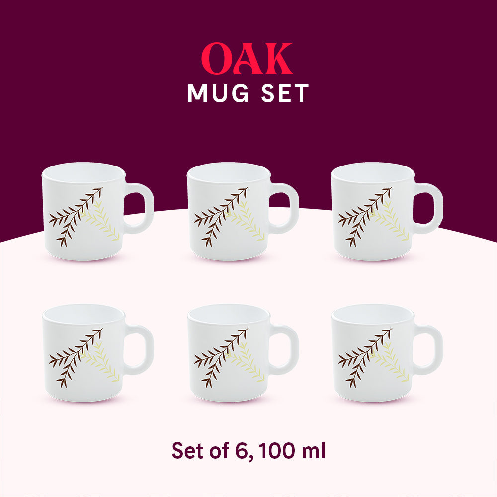 My Borosil Opalware Coffee Mugs & Travel Mugs Oak Mug Set