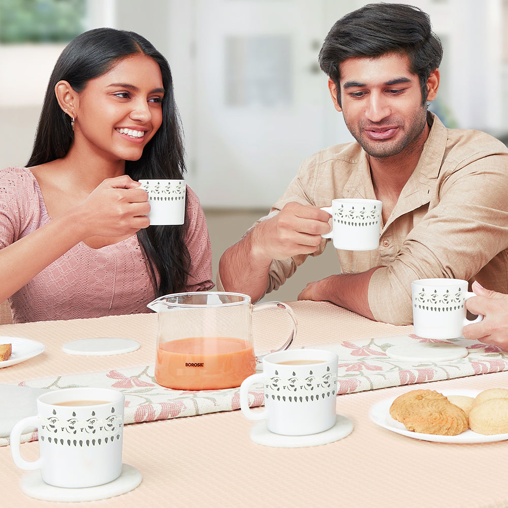 Larah by Borosil Ora Gold Mug Set, 100ml x 6