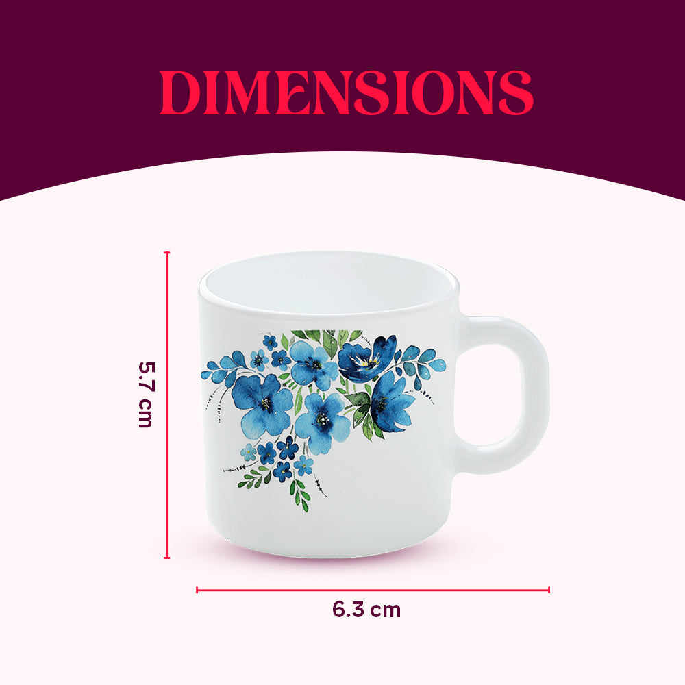 Larah by Borosil Pansy Mug Set, 240ml x 2