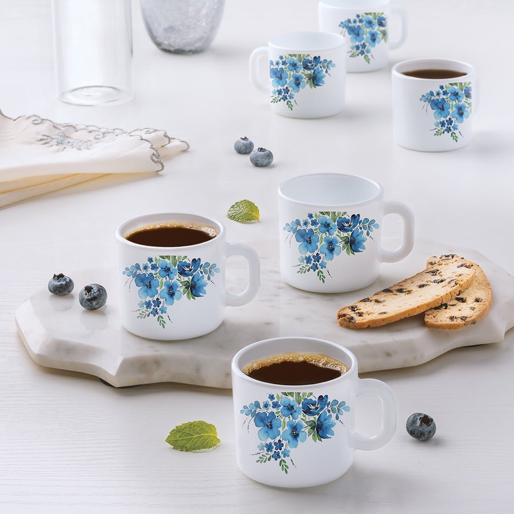 Larah by Borosil Pansy Mug Set, 240ml x 2