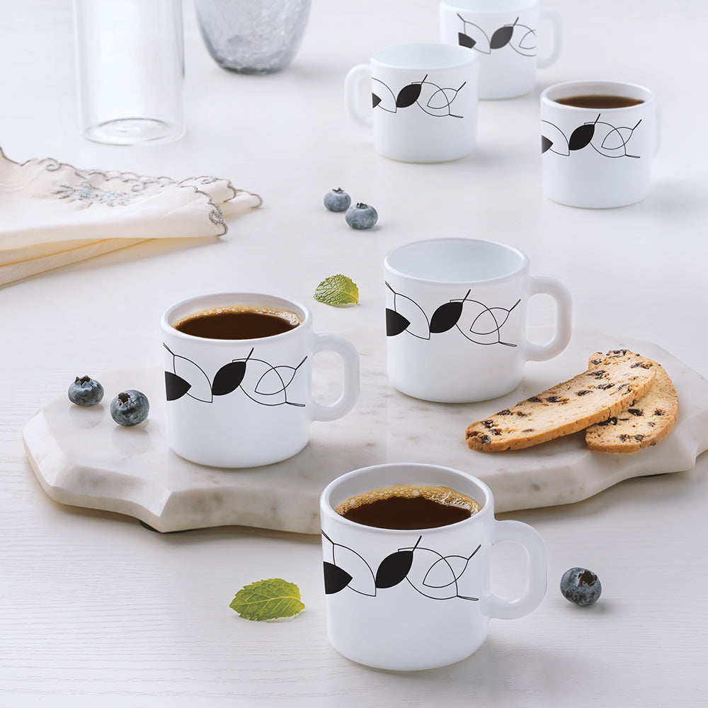 Larah by Borosil Shadow Mug Set, 240ml x 2