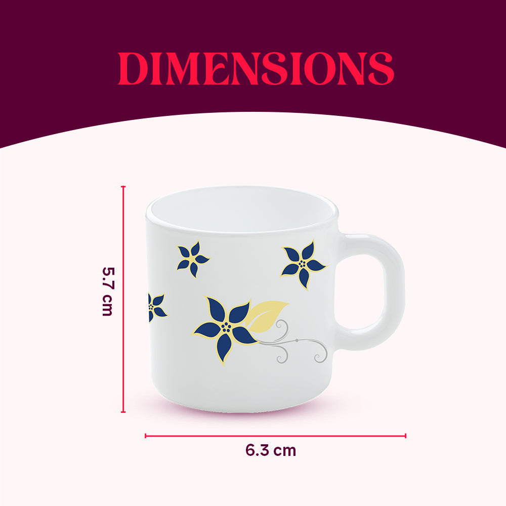 Larah by Borosil Viva Mug Set, 320ml x 4