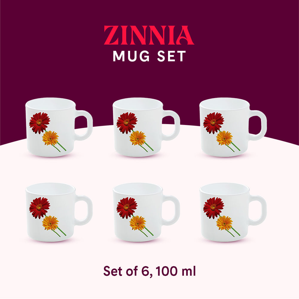 My Borosil Opalware Coffee Mugs & Travel Mugs Zinnia Mug Set