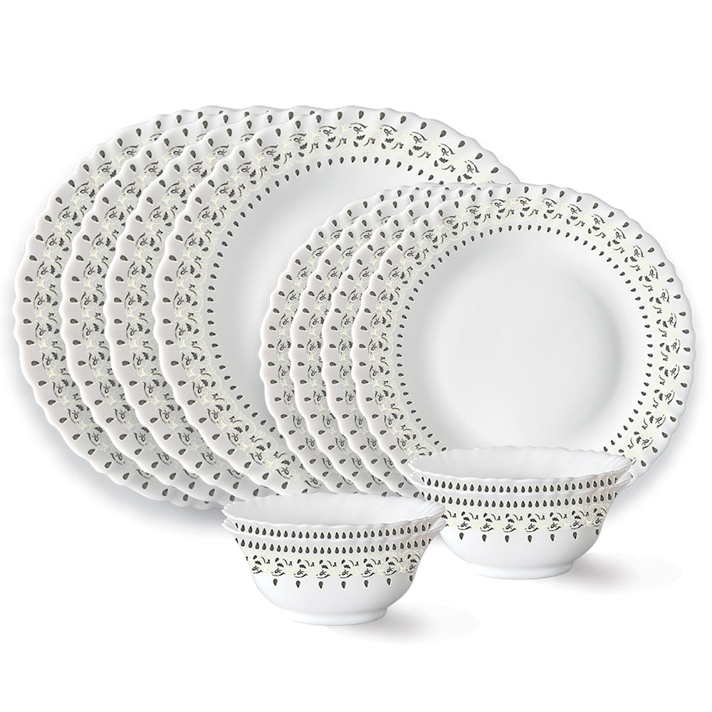 My Borosil Opalware Dinner Sets 12 pc Set: Serves 4 Larah by Borosil Ora Gold Dinner Set