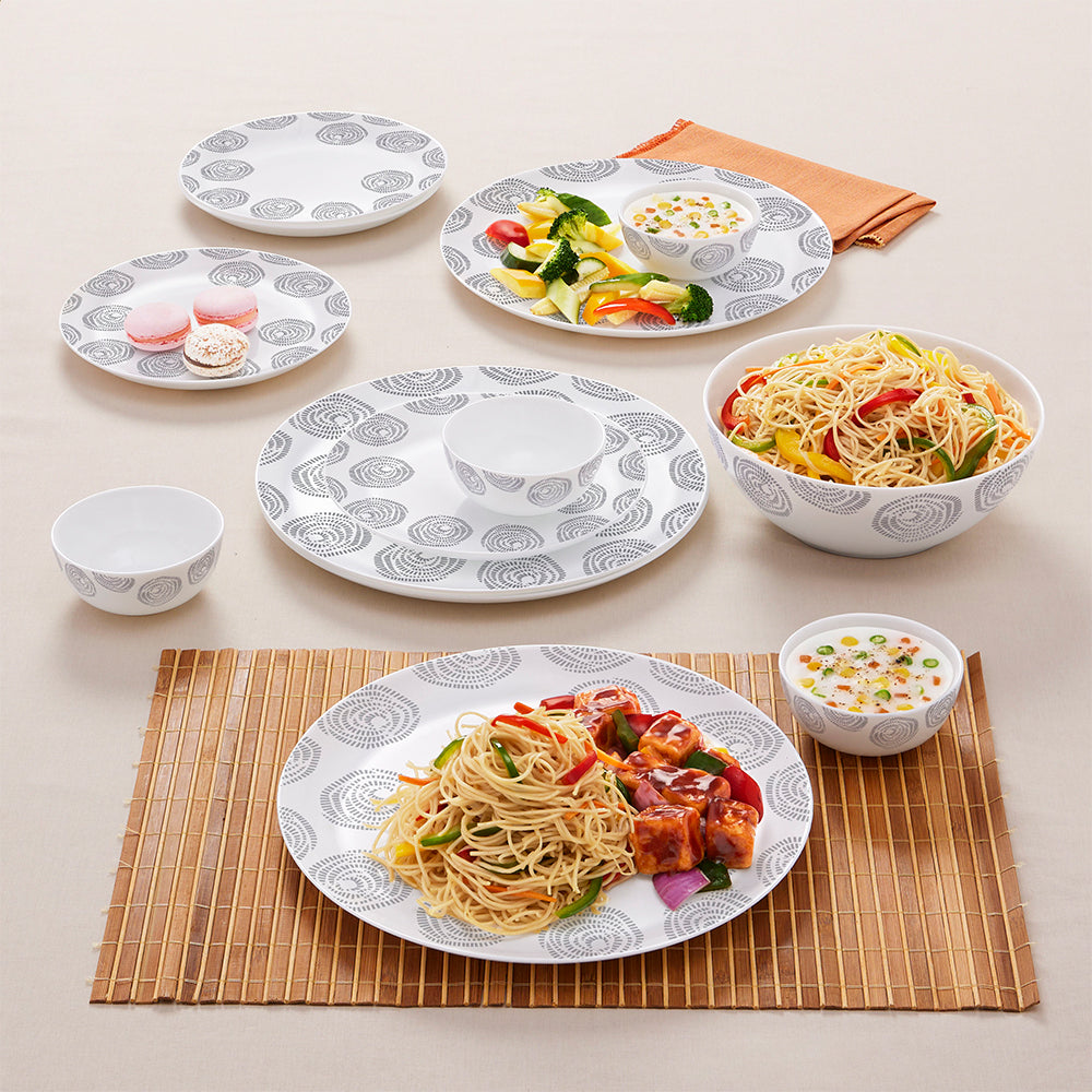 My Borosil Opalware Dinner Sets 13 pc Set: Serves 4 Larah by Borosil Moonbeam Dinner Set