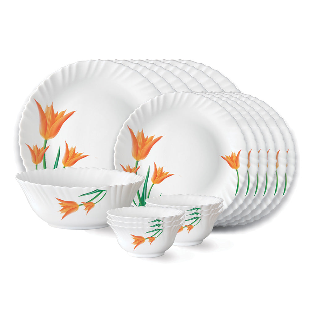 Larah by Borosil Firefly Dinner Set, 45 pc