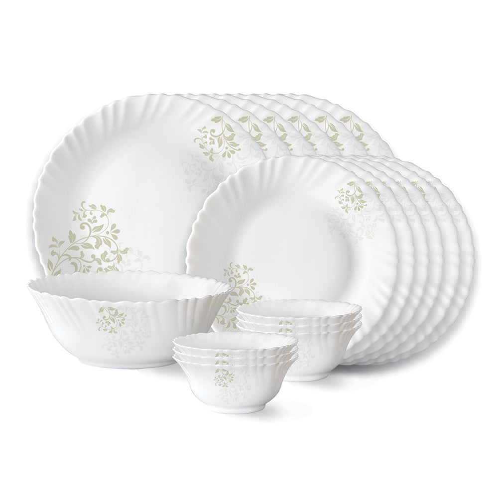 Larah by Borosil Ingot Dinner Set, 53 pc
