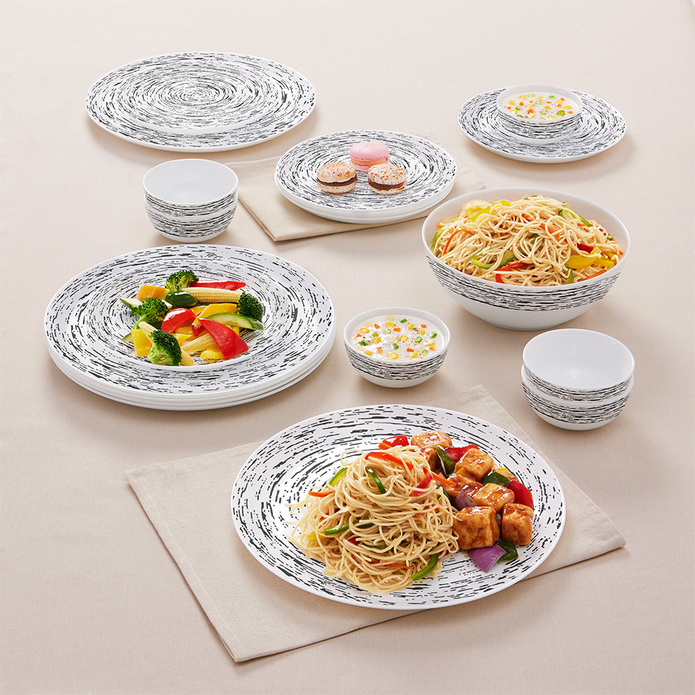 My Borosil Opalware Dinner Sets 19 pc Set: Serves 6 Larah by Borosil Milky Way Dinner Set