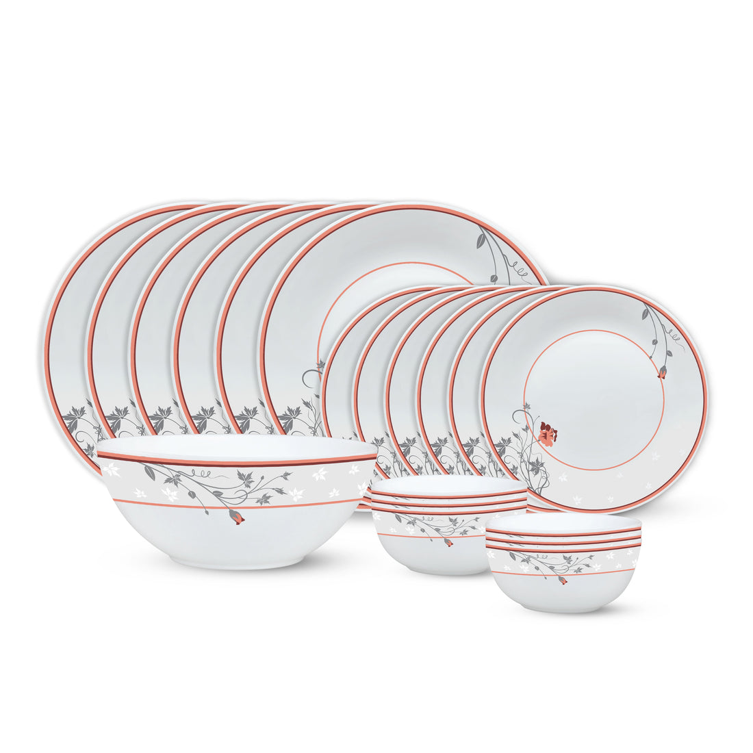 My Borosil Opalware Dinner Sets 19 pc Set: Serves 6 Larah by Borosil Quartz Dinner Set