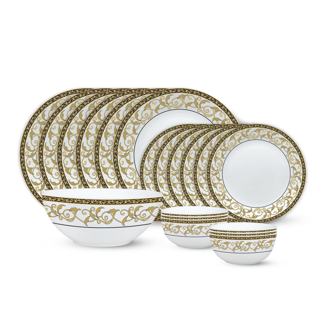 My Borosil Opalware Dinner Sets 19 pc Set: Serves 6 Larah by Borosil Royale Dinner Set