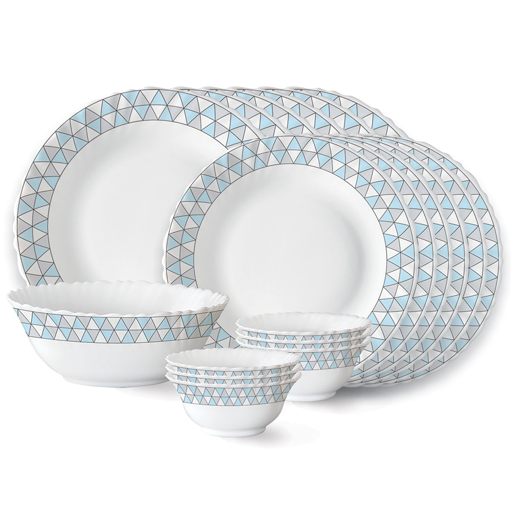 My Borosil Opalware Dinner Sets 19 pc Set: Serves 6 Larah by Borosil Weave Dinner Set