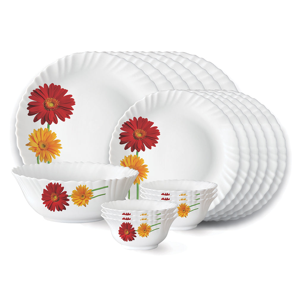 My Borosil Opalware Dinner Sets 19 pc Set: Serves 6 Larah by Borosil Zinnia Dinner Set