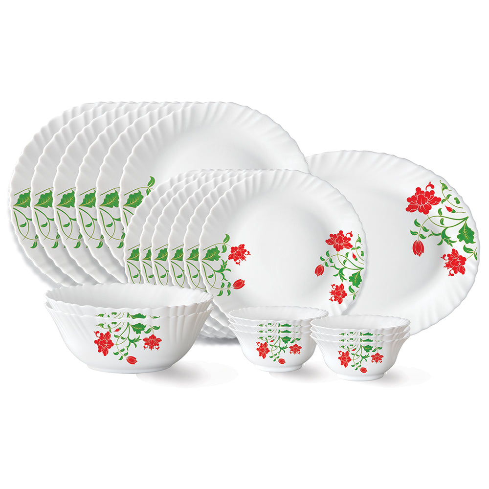 My Borosil Opalware Dinner Sets 21 pc Set: Serves 6 Larah by Borosil Hazel Dinner Set