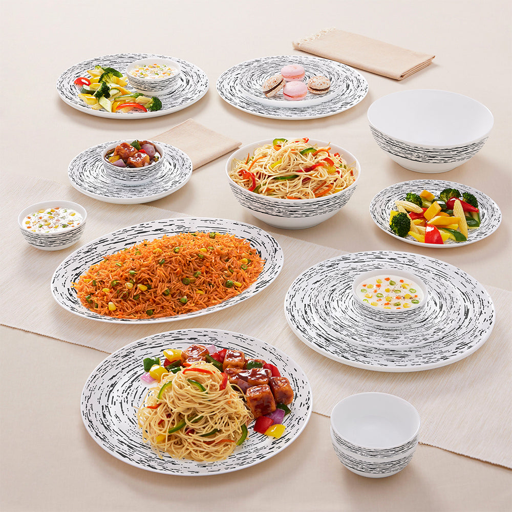 My Borosil Opalware Dinner Sets 21 pc Set: Serves 6 Larah by Borosil Milky Way Dinner Set