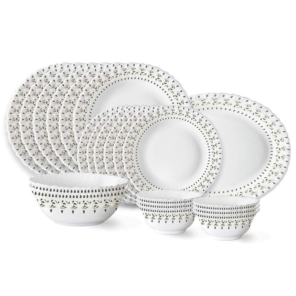 My Borosil Opalware Dinner Sets 21 pc Set: Serves 6 Larah by Borosil Ora Gold Dinner Set