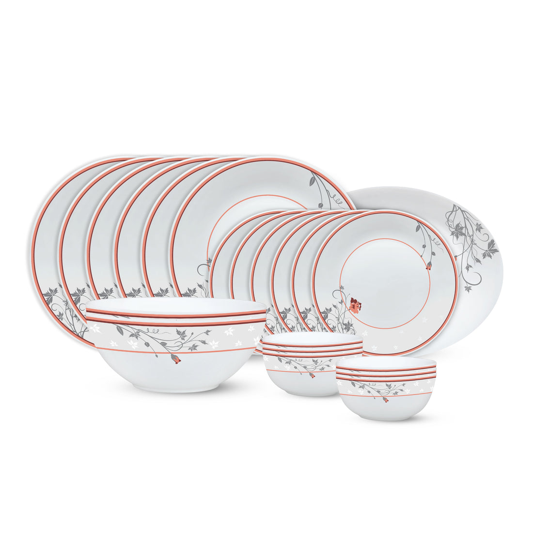 My Borosil Opalware Dinner Sets 21 pc Set: Serves 6 Larah by Borosil Quartz Dinner Set