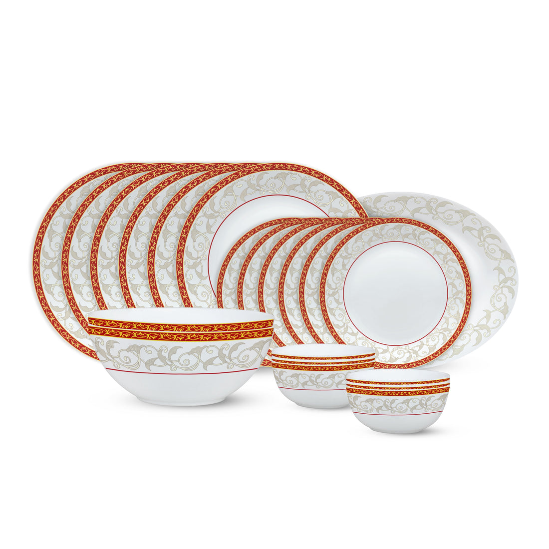 My Borosil Opalware Dinner Sets 21 pc Set: Serves 6 Larah by Borosil Ragina Dinner Set