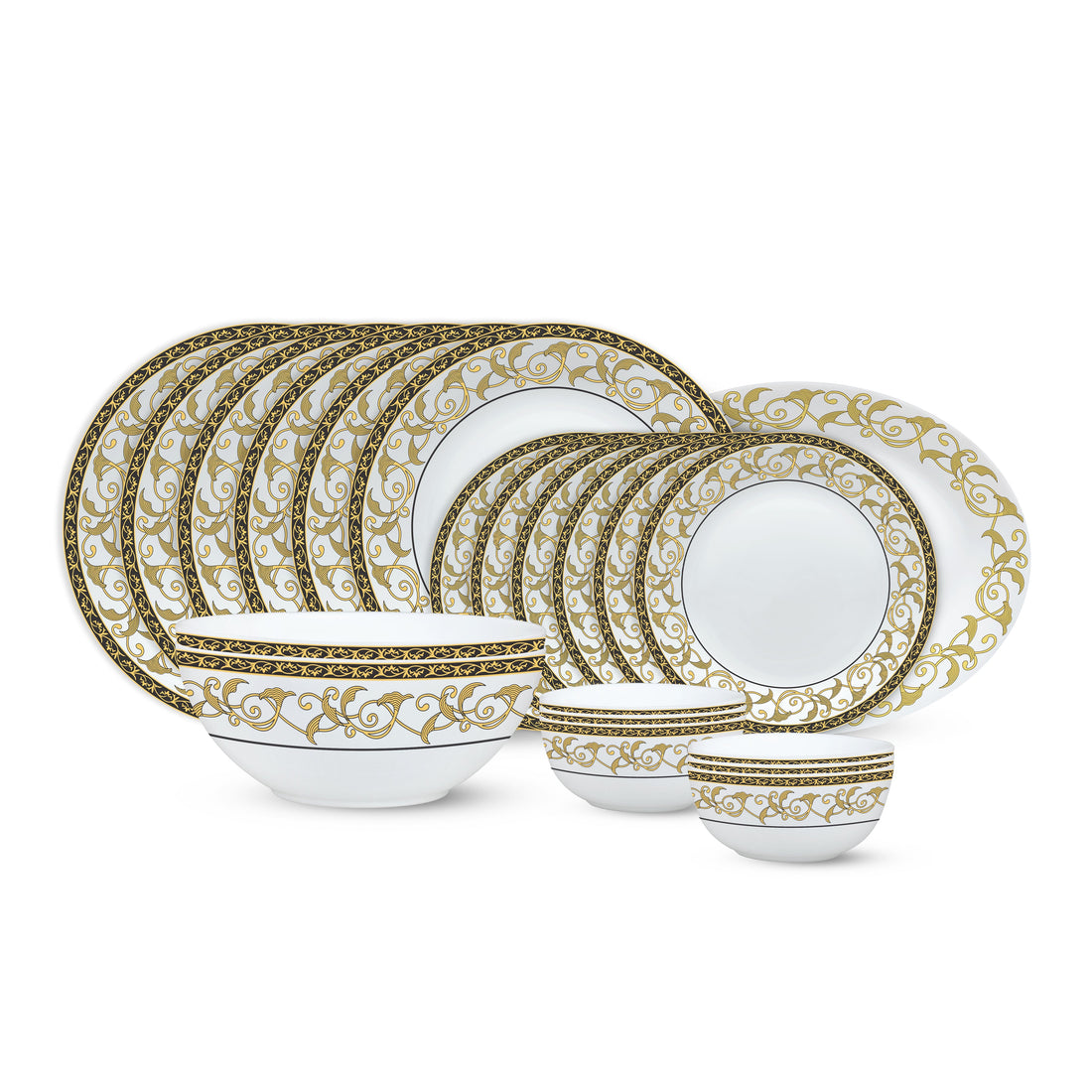 My Borosil Opalware Dinner Sets 21 pc Set: Serves 6 Larah by Borosil Royale Dinner Set