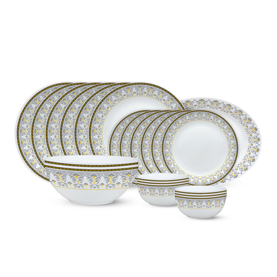 My Borosil Opalware Dinner Sets 21 pc Set: Serves 6 Larah by Borosil Vatika Dinner Set