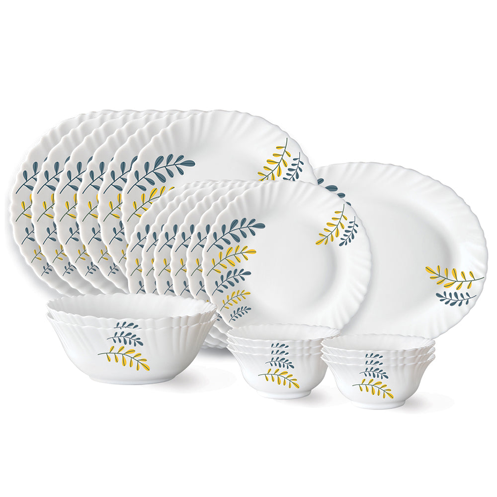 My Borosil Opalware Dinner Sets 21 pc Set: Serves 6 (Option 1) Larah by Borosil Niva Dinner Set