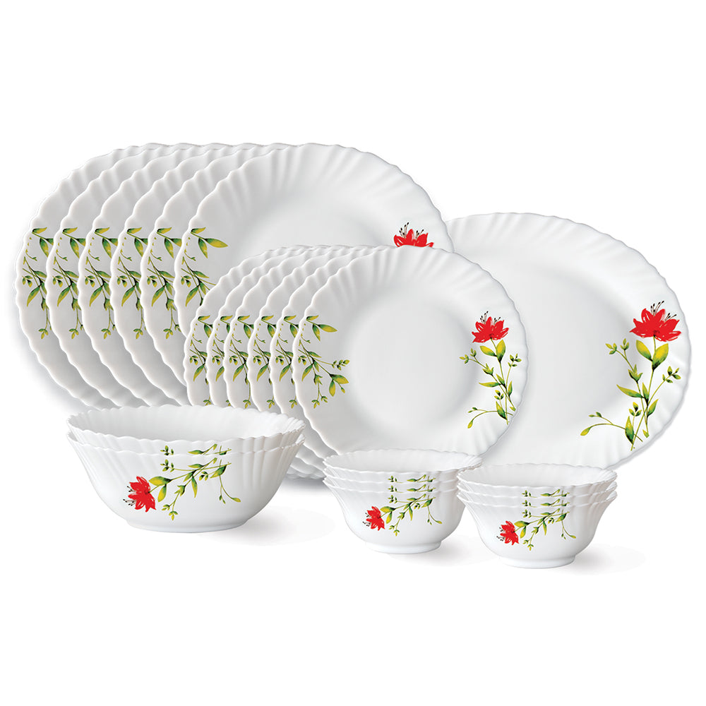 My Borosil Opalware Dinner Sets 21 pc Set: Serves 6 (Option 2) Larah by Borosil Oriental Dinner Set