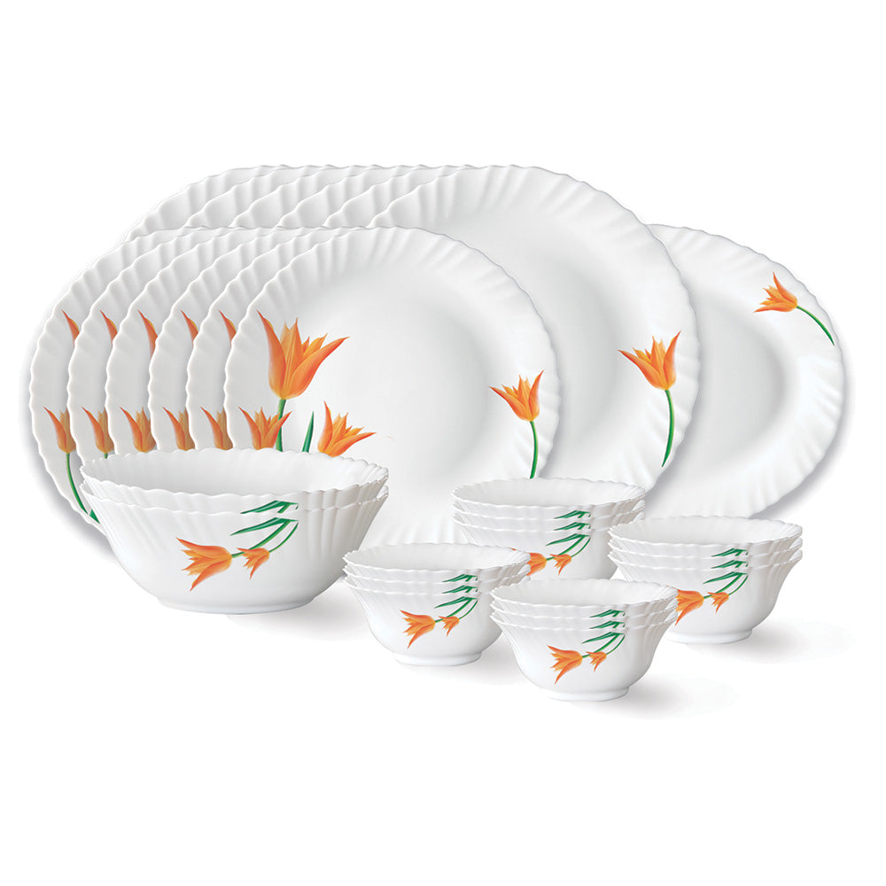 Larah by Borosil Firefly Dinner Set, 45 pc