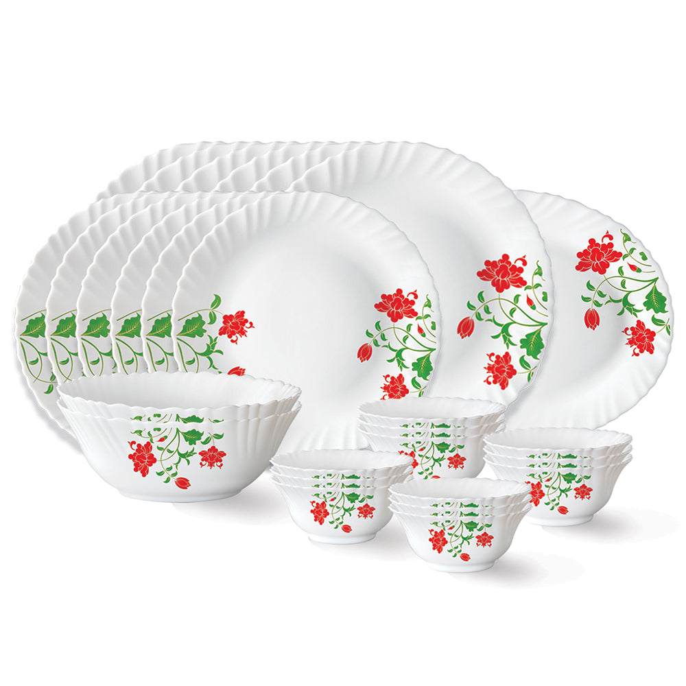 My Borosil Opalware Dinner Sets 27 pc Set: Serves 6 Larah by Borosil Hazel Dinner Set