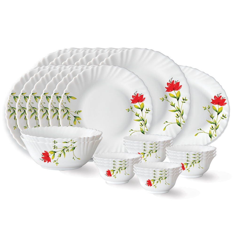 My Borosil Opalware Dinner Sets 27 pc Set: Serves 6 Larah by Borosil Oriental Dinner Set